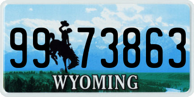 WY license plate 9973863