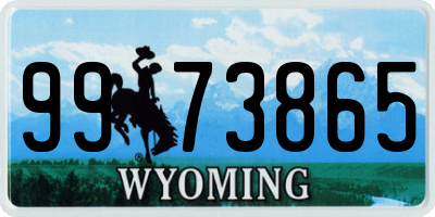WY license plate 9973865