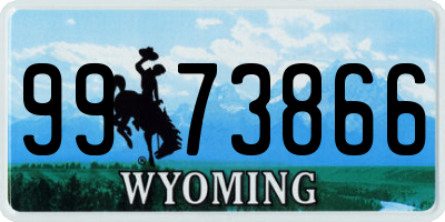 WY license plate 9973866