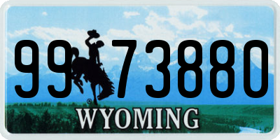 WY license plate 9973880