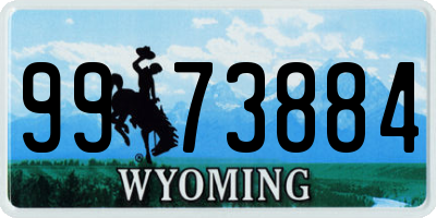 WY license plate 9973884