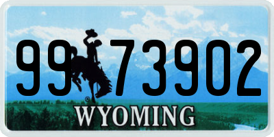 WY license plate 9973902