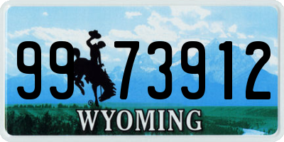WY license plate 9973912