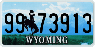 WY license plate 9973913