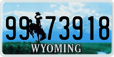 WY license plate 9973918