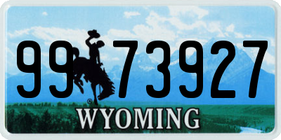 WY license plate 9973927