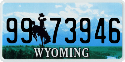 WY license plate 9973946