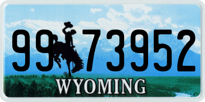 WY license plate 9973952