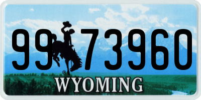 WY license plate 9973960