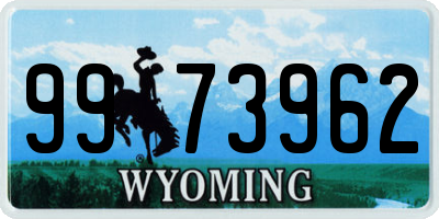 WY license plate 9973962