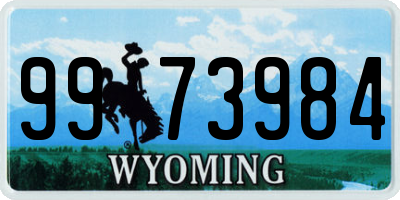 WY license plate 9973984