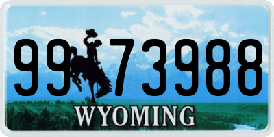 WY license plate 9973988