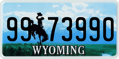 WY license plate 9973990