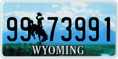 WY license plate 9973991