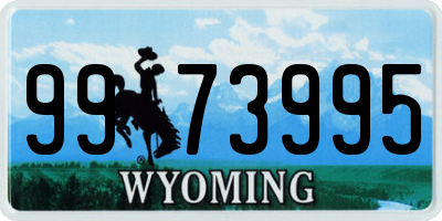 WY license plate 9973995