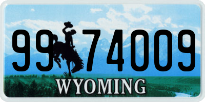 WY license plate 9974009