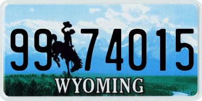 WY license plate 9974015