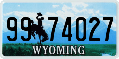 WY license plate 9974027