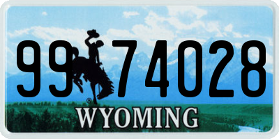 WY license plate 9974028