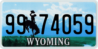 WY license plate 9974059