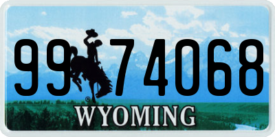 WY license plate 9974068