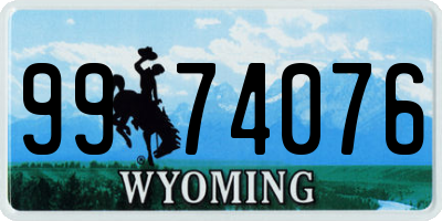 WY license plate 9974076