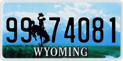 WY license plate 9974081