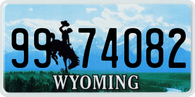 WY license plate 9974082