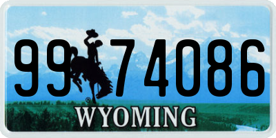 WY license plate 9974086