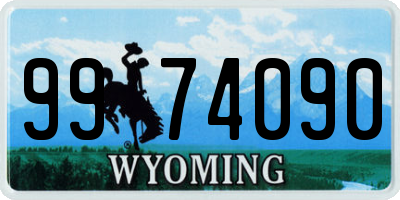 WY license plate 9974090