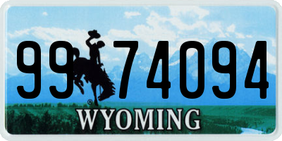 WY license plate 9974094