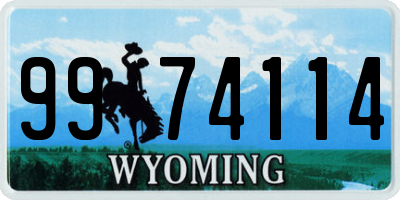 WY license plate 9974114