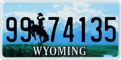 WY license plate 9974135