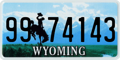 WY license plate 9974143