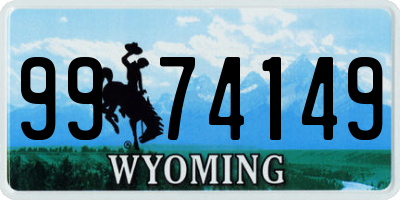 WY license plate 9974149