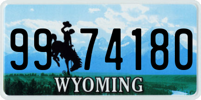 WY license plate 9974180