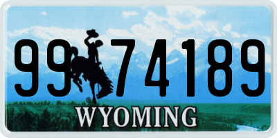 WY license plate 9974189