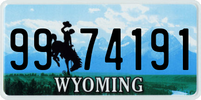 WY license plate 9974191