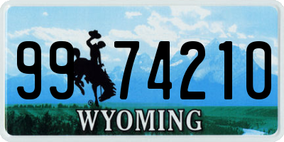 WY license plate 9974210