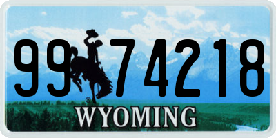WY license plate 9974218