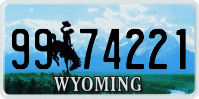 WY license plate 9974221