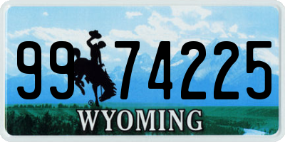 WY license plate 9974225