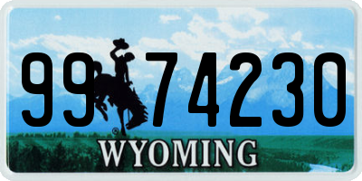 WY license plate 9974230