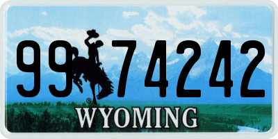 WY license plate 9974242