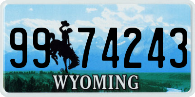 WY license plate 9974243