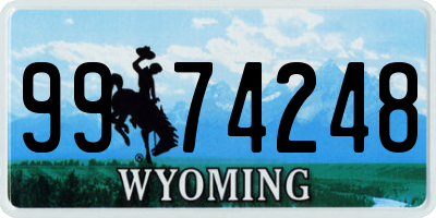 WY license plate 9974248