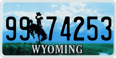 WY license plate 9974253