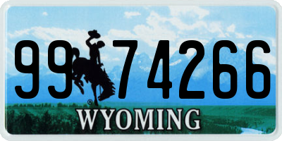 WY license plate 9974266