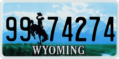 WY license plate 9974274