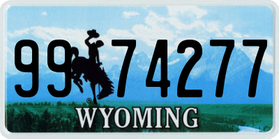 WY license plate 9974277